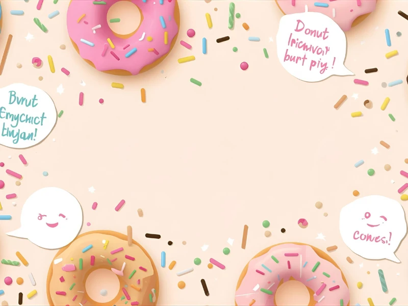 Illustration of witty donut pickup lines in a fun bakery setting